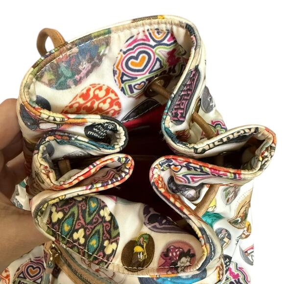 Dooney & Bourke Disney Buttons Drawstring Backpack Purse Mickey Minnie